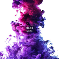 Violet ink swirling in water. Vector abstract cloud. Abstract banner paints  isolated on white background. Liquid ink. Background for banner, card, poster, poster, identity, web design