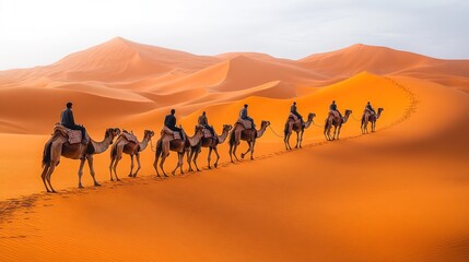 Fototapeta premium Camel Caravan in the Sahara Desert