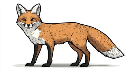 Fototapeta premium Fox standing on one leg, looking sad