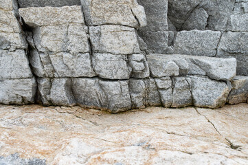 background of a stone wall from old stones, stones of the correct form. old wall texture. Estonia,...