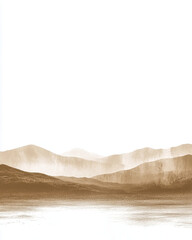 Obraz premium Textured mountain landscape in earthy tones