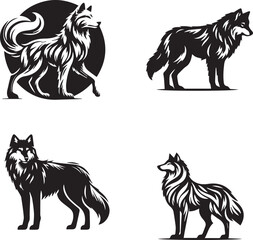 silhouette of clean vector wolf isolated on white background

