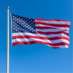 Fototapeta premium The USA Flag Soaring Proudly in the Sky