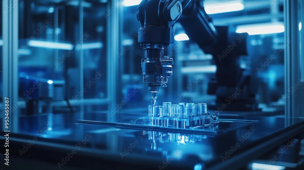 Aufkleber highly sophisticated robotic arms operating with precision on advanced manufacturing assembly lines