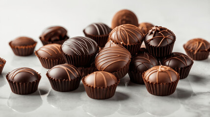 Obraz premium chocolate candies on white background