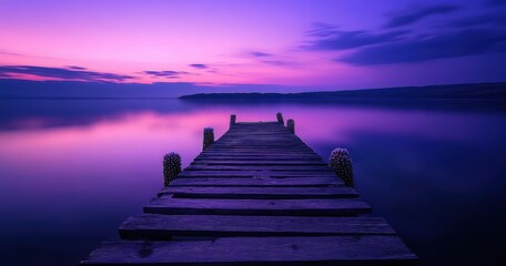 old wooden dock on the edge of Lake