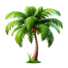palm tree as element on isolated white background