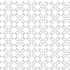 Fototapeta premium Abstract geometric pattern with crosses, stripes, lines. Seamless vector background. White and black ornament. Modern reticulated graphic design.