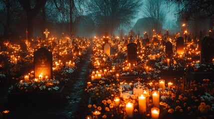 Fototapeta premium Candles in the Cemetery