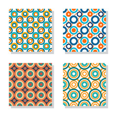 Seamless circle pattern in various sizes, perfect for backgrounds, textiles, and graphic design.
