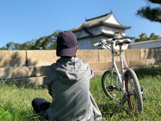 person riding a bike