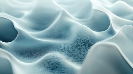 Obraz premium Adorable wavy fog, arranged rhythmically on a futuristic fractal background, symbolizing the start of life, 3D rendering