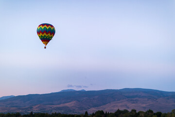 Colorful Hot Air Balloons Soaring at Reno NV Balloon Festival