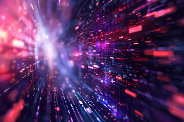 Naklejka premium A blue wave of numbers and letters,