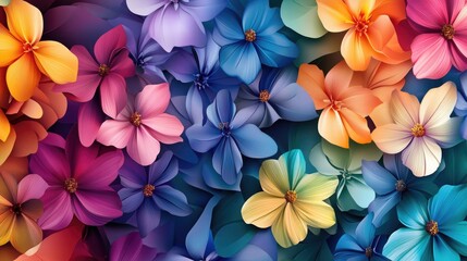 Fototapeta premium Vector abstract background featuring vibrant and colorful flowers, arranged in a dynamic and artistic pattern, creating a stunning scene