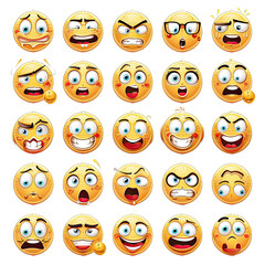 Fototapeta premium Emoji And Emoticon Transparent Backgrounds, Generative AI