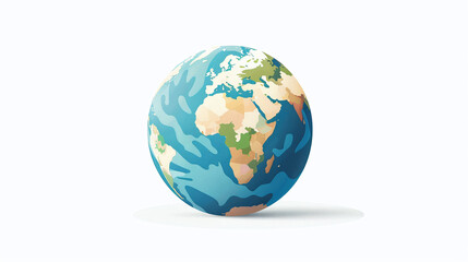 Fototapeta premium artistic ui motion graphics planet earth map white background, element for video graphics, population day, earth day, human diversity immigration concept, soft pastels globe global flat design artwork