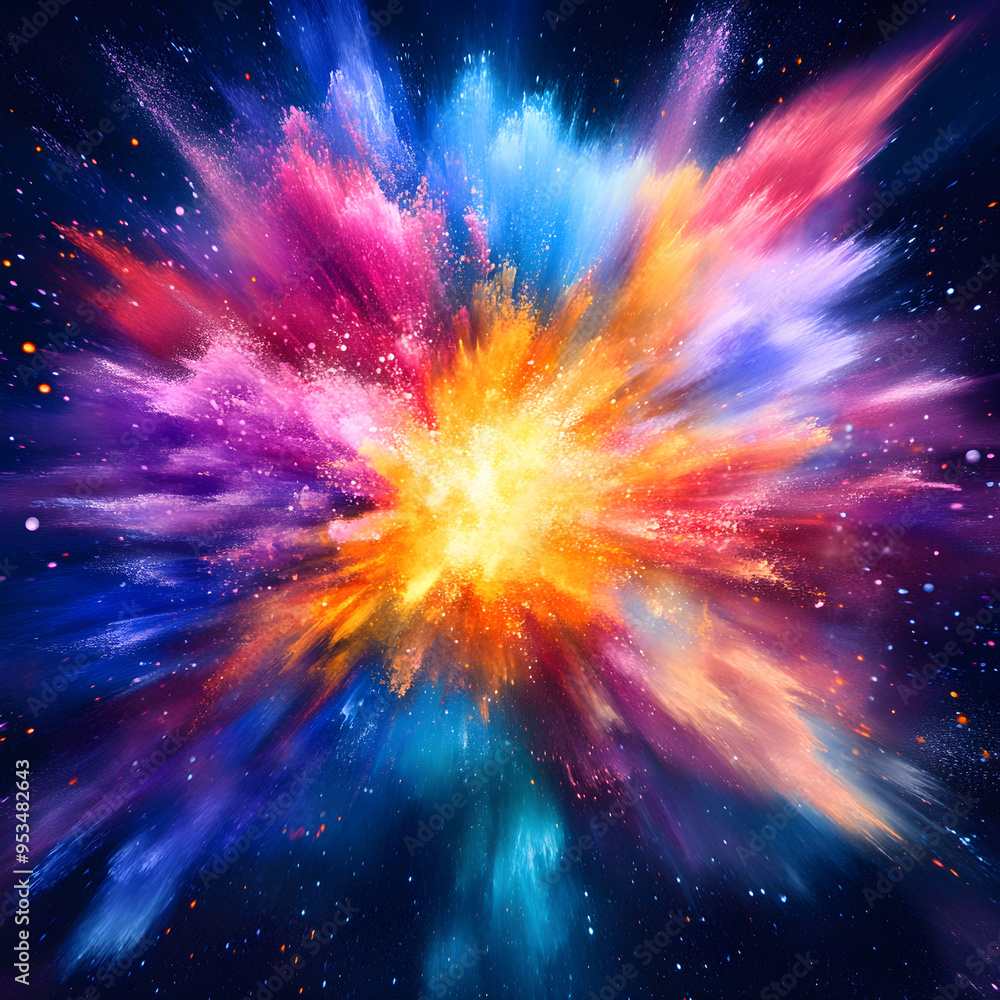 Poster vibrant explosion of light and color creating a vivid image