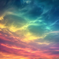 Fototapeta premium Bright rainbow colors blending seamlessly in a stunning sky backdrop picture