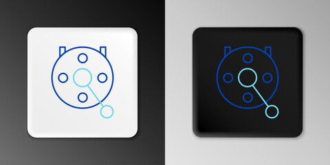 Line Spinning reel for fishing icon isolated on grey background. Fishing coil. Fishing tackle. Colorful outline concept. Vector