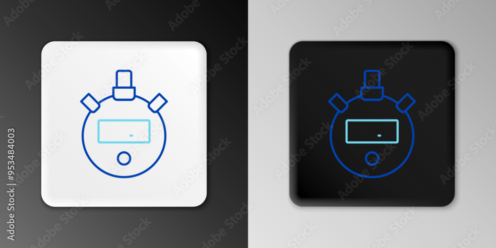 Poster line stopwatch icon isolated on grey background. time timer sign. chronometer sign. colorful outline
