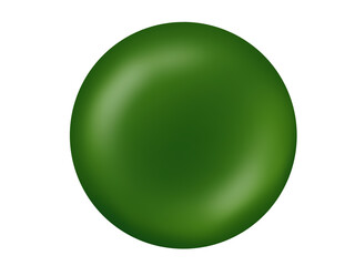 Green easter egg,3D green circle shape, illustration without background. Object for use in various graphic design works.