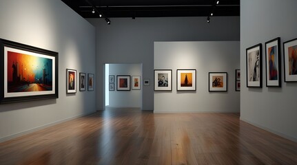 3D illustration with an art gallery.generative.ai