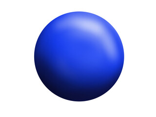 Blue 3D circle created on a tablet with reflections, giving it a realistic look. This object has a transparent background. This is a digitally drawn illustration.