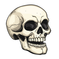 Fototapeta premium Skull Head illustration design using hat, viking, and smoke for resource design