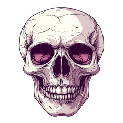 Fototapeta premium Skull Head illustration design using hat, viking, and smoke for resource design