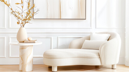 Sofa in modern interior design with elegant furniture and stylish decor focused on cozy atmosphere and contemporary aesthetics