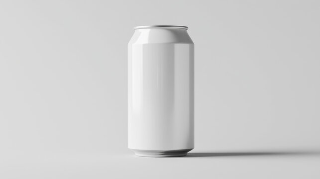 White blank soda can mockup 