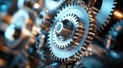 A close up of a gear with a shiny silver surface