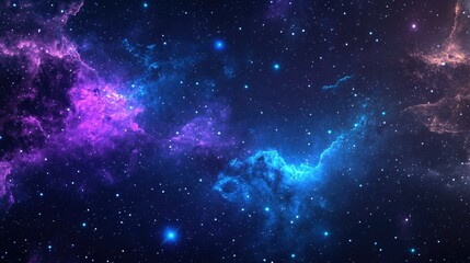 Purple and blue stars in a space background