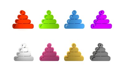 Colorful Pyramid toy icon isolated on white background. Minimalism concept. 3D render illustration