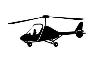 Gyrocopter silhouette  vector illustration  © Sumondesigner_42