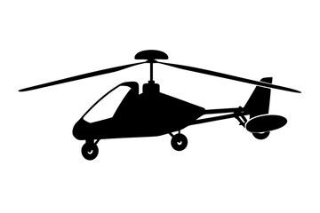 Gyrocopter silhouette  vector illustration  © Sumondesigner_42