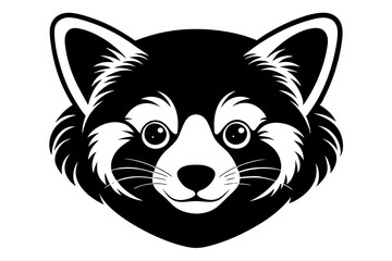 Panda head silhouette vector illustration 
