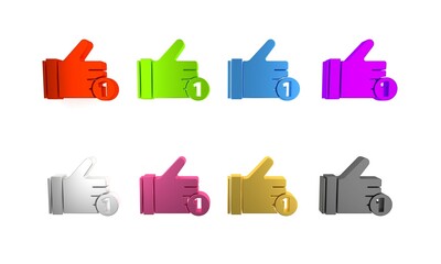 Colorful Hand like icon isolated on white background. Minimalism concept. 3D render illustration