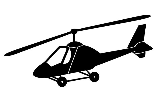 recommend clip art: Gyrocopter silhouette  vector illustration 
