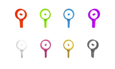 Colorful Frying pan icon isolated on white background. Fry or roast food symbol. Minimalism concept. 3D render illustration