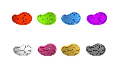 Colorful Steak meat icon isolated on white background. Minimalism concept. 3D render illustration