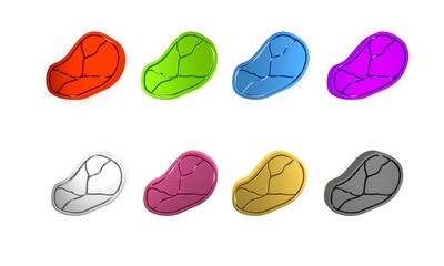 Colorful Steak meat icon isolated on white background. Minimalism concept. 3D render illustration