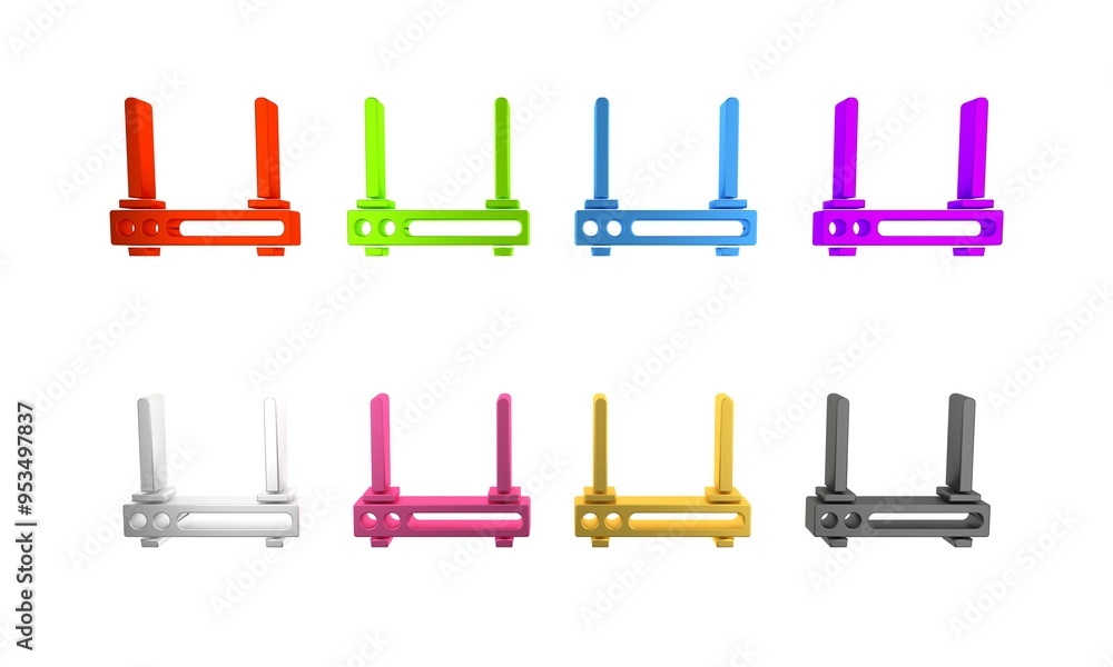 Poster colorful router and wi-fi signal symbol icon isolated on white background. wireless ethernet modem r
