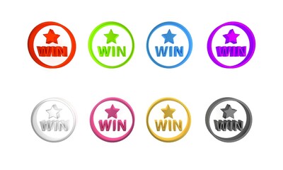 Colorful Medal icon isolated on white background. Winner symbol. Minimalism concept. 3D render illustration