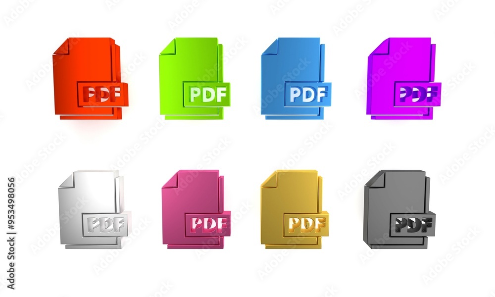 Poster colorful pdf file document. download pdf button icon isolated on white background. pdf file symbol. 