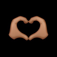 Fototapeta premium Heart Hands Emoji (Dark Skin Tone) 