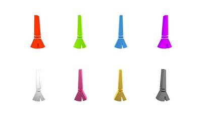 Colorful Paint brush icon isolated on white background. Minimalism concept. 3D render illustration