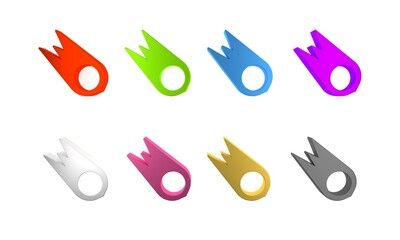 Colorful Comet falling down fast icon isolated on white background. Minimalism concept. 3D render illustration © Oksana