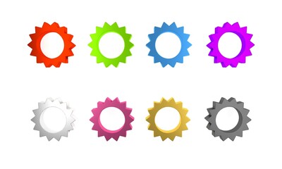 Colorful Sun icon isolated on white background. Summer symbol. Good sunny day. Minimalism concept. 3D render illustration